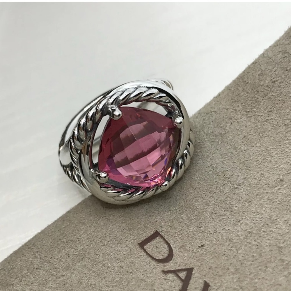 David Yurman Pink and Silver Ring